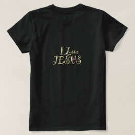 Ik hou van Jezus met roze hart T-shirt