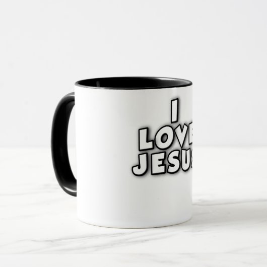 Ik hou van Jezus Mok (Voorkant links)