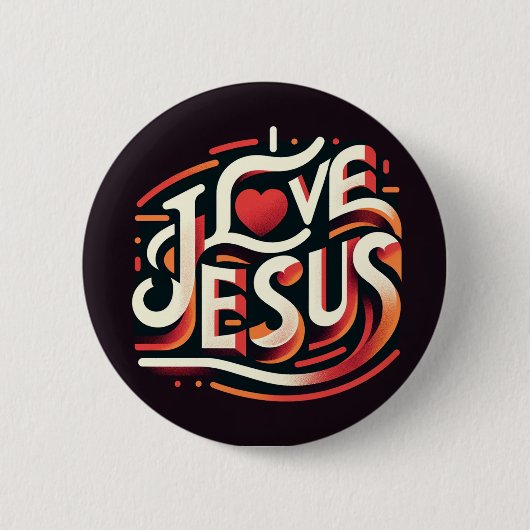 Ik hou van Jezus Religieuze Christelijk Ronde Button 5,7 Cm (Voorkant)