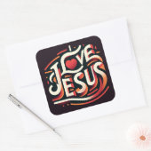 Ik hou van Jezus Religieuze Christelijk Vierkante Sticker (Envelop)