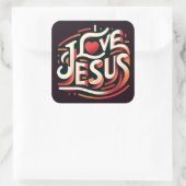 Ik hou van Jezus Religieuze Christelijk Vierkante Sticker (Tas)