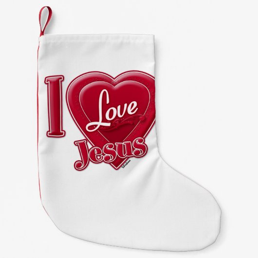 Ik hou van Jezus Rode Hart Kleine Kerstsok (Voorkant)