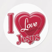 Ik hou van Jezus Rode Hart Labels (Design 2)