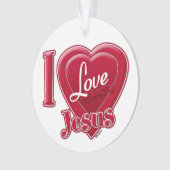 Ik hou van Jezus Rode Hart Ornament (voorkant)