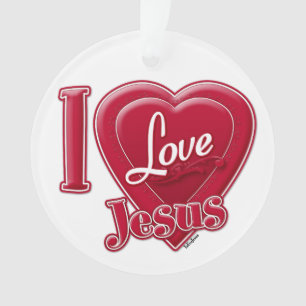 Ik hou van Jezus Rode Hart Ornament