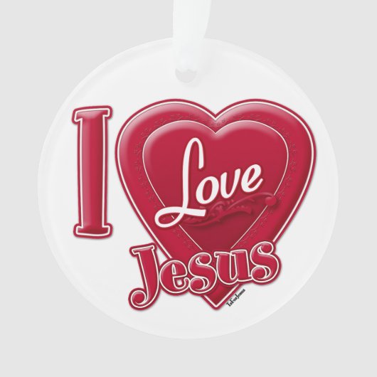 Ik hou van Jezus Rode Hart Ornament (voorkant)