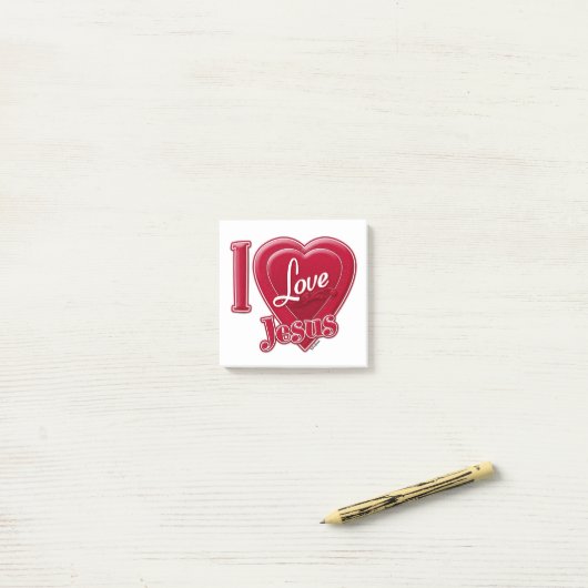 Ik hou van Jezus Rode Hart Post-it® Notes (Op bureau)