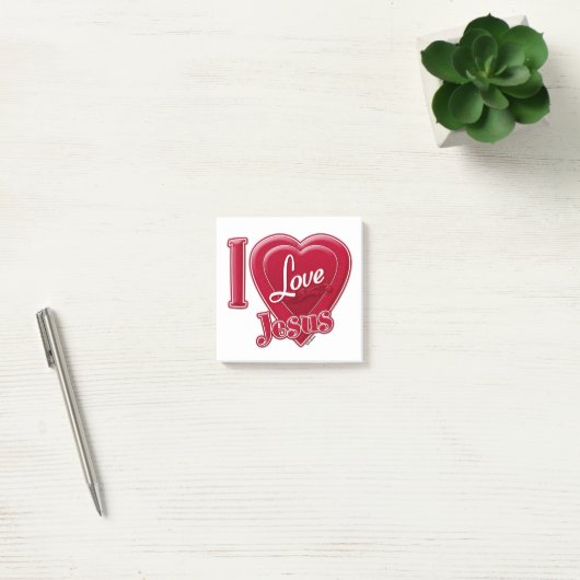 Ik hou van Jezus Rode Hart Post-it® Notes (Kantoor)