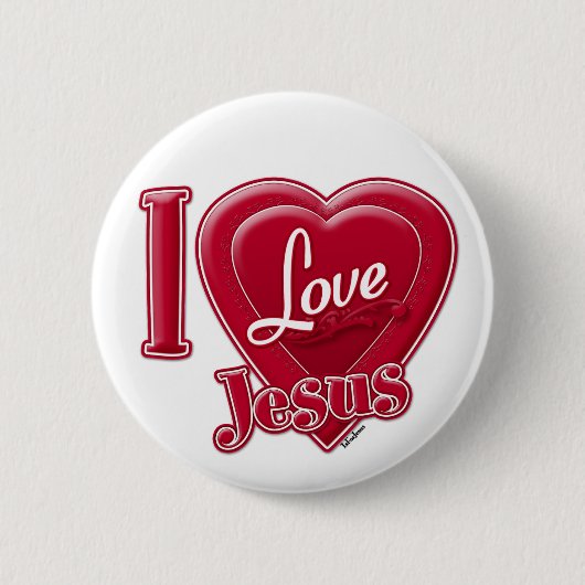 Ik hou van Jezus Rode Hart Ronde Button 5,7 Cm (Voorkant)