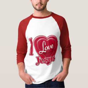 Ik hou van Jezus Rode Hart T-shirt