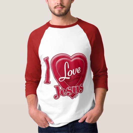 Ik hou van Jezus Rode Hart T-shirt (Voorkant)