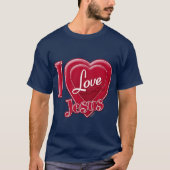Ik hou van Jezus Rode Hart T-shirt (Voorkant)