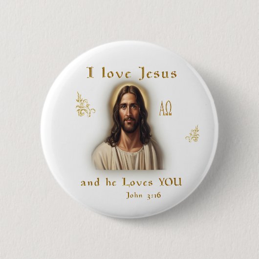 Ik hou van Jezus Ronde Button 5,7 Cm (Voorkant)