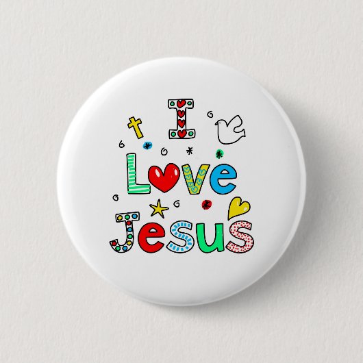 Ik hou van Jezus Ronde Button 5,7 Cm (Voorkant)
