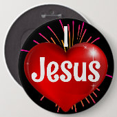 Ik hou van Jezus Ronde Button 6,0 Cm (Voorkant /achterkant)