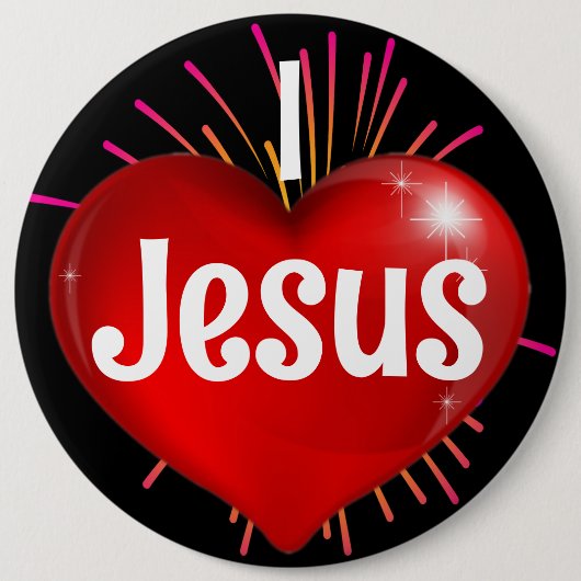 Ik hou van Jezus Ronde Button 6,0 Cm (Voorkant)