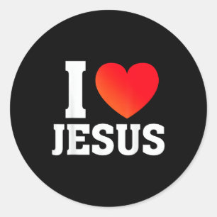 Ik hou van Jezus Ronde Sticker