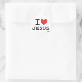 Ik hou van Jezus Ronde Sticker (Tas)