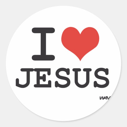 Ik hou van Jezus Ronde Sticker (Voorkant)