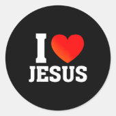 Ik hou van Jezus Ronde Sticker (Voorkant)