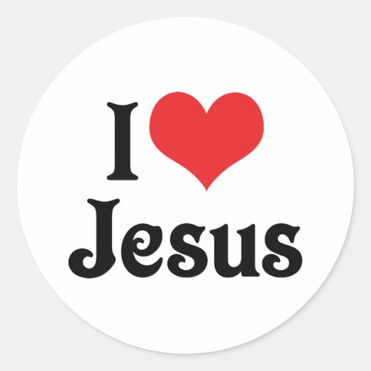 Ik hou van Jezus Ronde Sticker (Voorkant)