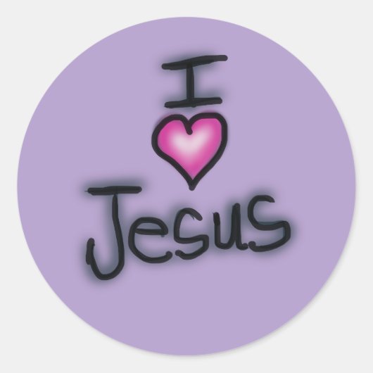 Ik hou van Jezus roze hart Ronde Sticker (Voorkant)