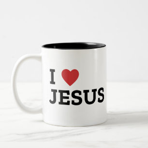 Ik hou van Jezus Twee-Tone Mok, 444 ml Tweekleurige Koffiemok