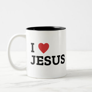 Ik hou van Jezus Twee-Tone Mok, 444 ml Tweekleurige Koffiemok