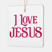 Ik hou van Jezus Typografie Quote Keramisch Ornament (Links)