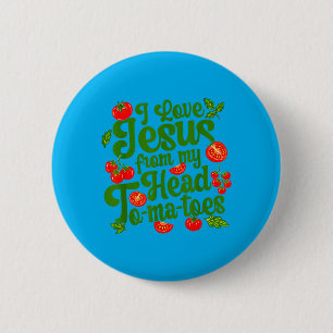 Ik hou van Jezus van mijn hoofd tomaten grappig ch Ronde Button 5,7 Cm