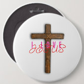 Ik hou van Jezus Vrouwen Ronde Button 6,0 Cm (Voorkant /achterkant)