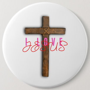 Ik hou van Jezus Vrouwen Ronde Button 6,0 Cm