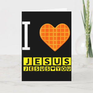 Ik hou van Jezus Wafel Hart Grappig Christelijk On Kaart