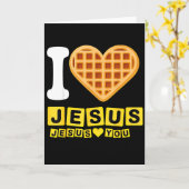Ik hou van Jezus wafel hart Kaart (Gele Bloem)