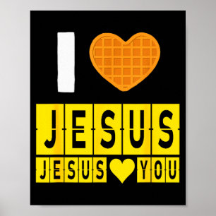 Ik hou van Jezus Wafelhart Jezus houdt van jou Gra Poster