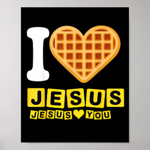 Ik hou van Jezus Wafelhart Poster