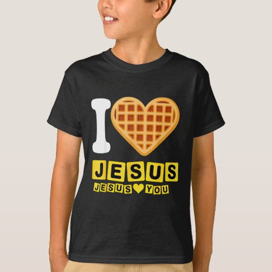 Ik hou van Jezus Wafelhart T-shirt (Voorkant)