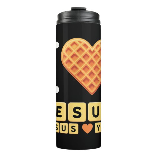 Ik Hou van Jezus Wafelhoofd Thermosbeker (Voorkant)