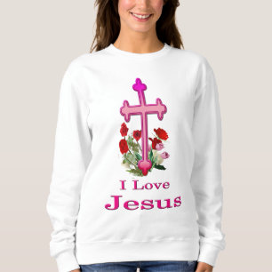 Ik hou van Jezus Womans Christelijke kleding Trui