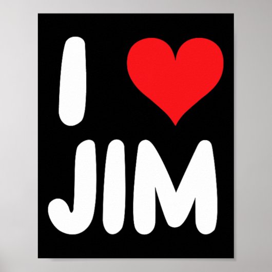 Ik hou van Jim - Hart - Naam Poster (Voorkant)
