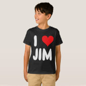 Ik hou van Jim - Hart - Naam T-shirt (Voorkant volledig)