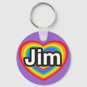 Ik hou van Jim. Ik hou van je Jim. Hart Sleutelhanger