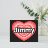 Ik hou van Jimmy. Ik hou van je Jimmy. Hart Briefkaart (Staand voorkant)