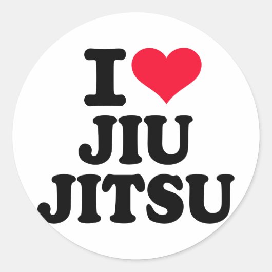 Ik hou van Jiu Jitsu Ronde Sticker (Voorkant)