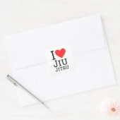 Ik hou van Jiu jitsu Vierkante Sticker (Envelop)