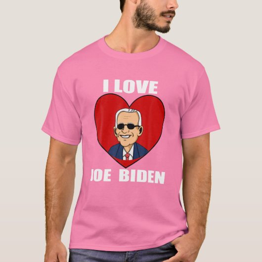 Ik hou van Joe Biden Heart - Pro President Joe Bid T-shirt (Voorkant)
