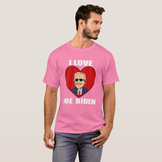 Ik hou van Joe Biden Heart - Pro President Joe Bid T-shirt (Voorkant volledig)