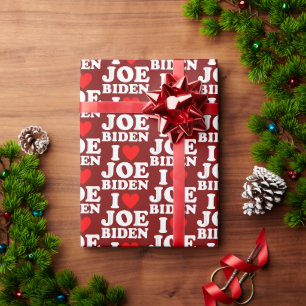 Ik hou van Joe Biden Joe Biden Heart Gift Cadeaupapier