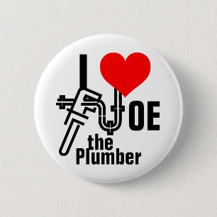 Ik hou van Joe de Plumber Ronde Button 5,7 Cm