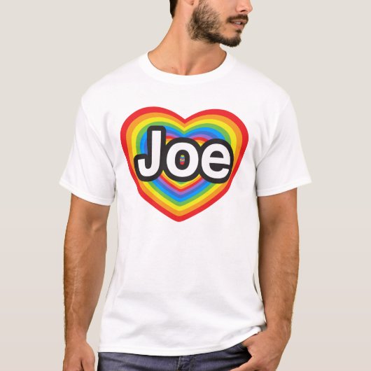 Ik hou van Joe. Ik hou van je Joe. Hart T-shirt (Voorkant)